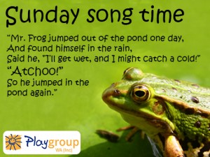 sunday songtime Mr Frog