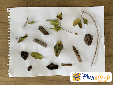 Nature collage activity is a great craft idea for early years play