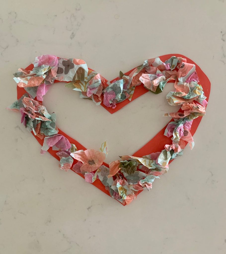 Tissue Paper Love hearts Play Ideas Bog Playgroup WA