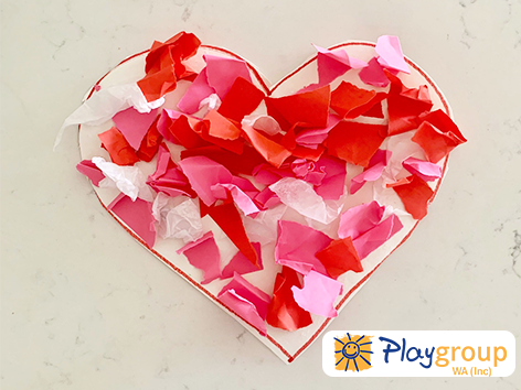 tissue paper craft activity idea for valentines day